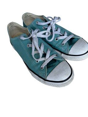 Converse All Star Youth Sneakers Size 3 Teal Canvas Lace-Up Pre-Owned